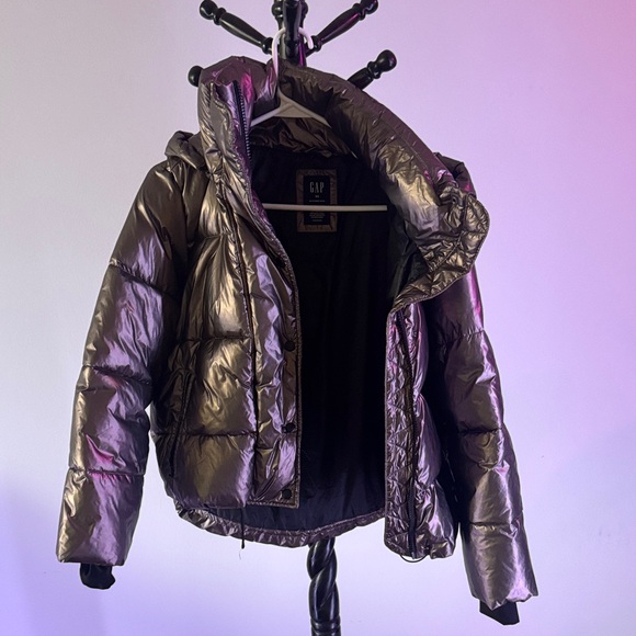 XS GAP Shiny gun metal snow boarding Puffer Jacket - Picture 1 of 3